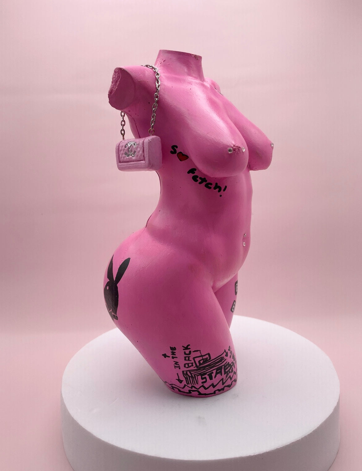 Burn Book Inspired Torso Statue | Unofficial Mean Girls One of a Kind Pink Sculpture